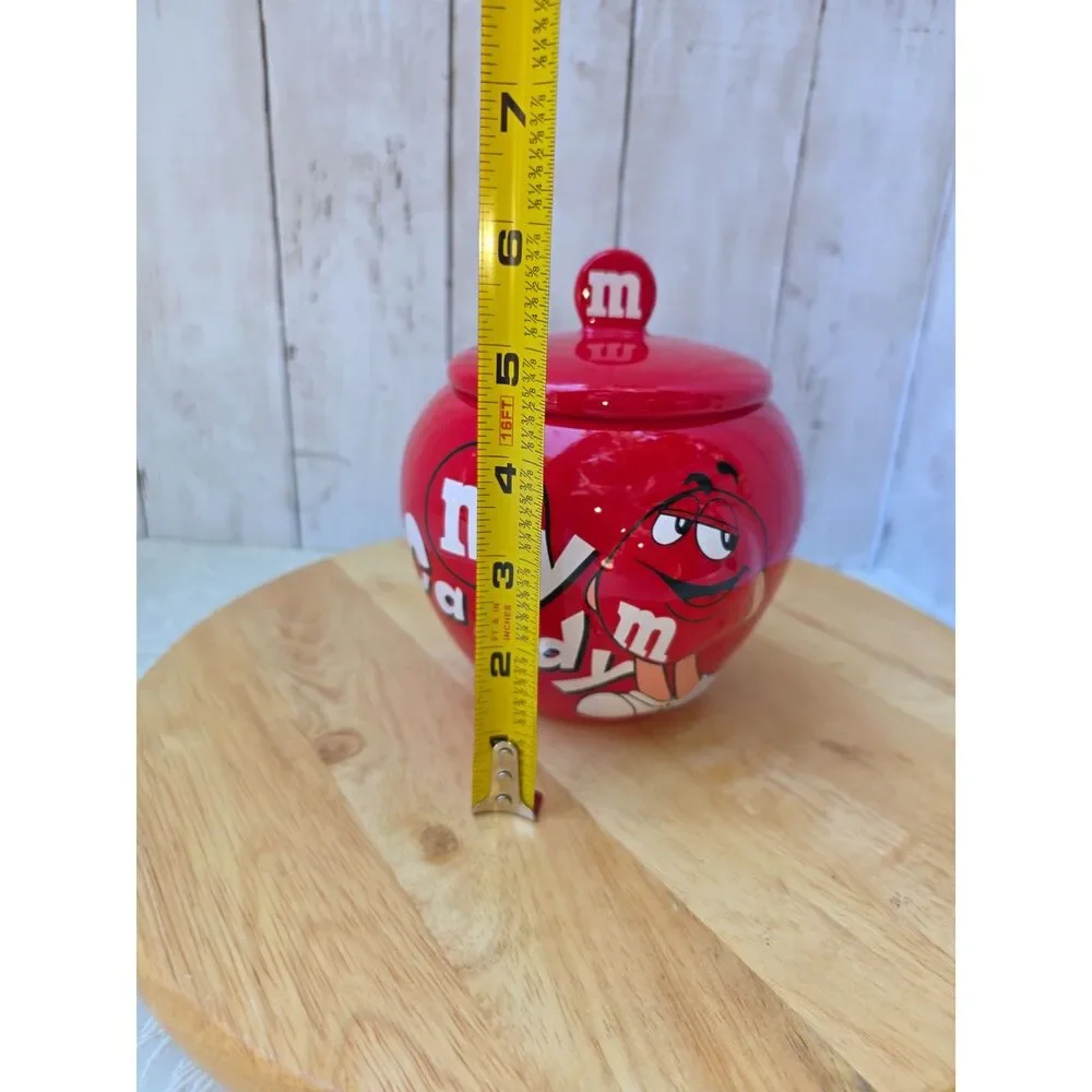 Vintage M&M'S Red Ceramic My Candy Jar with Red 3D Character